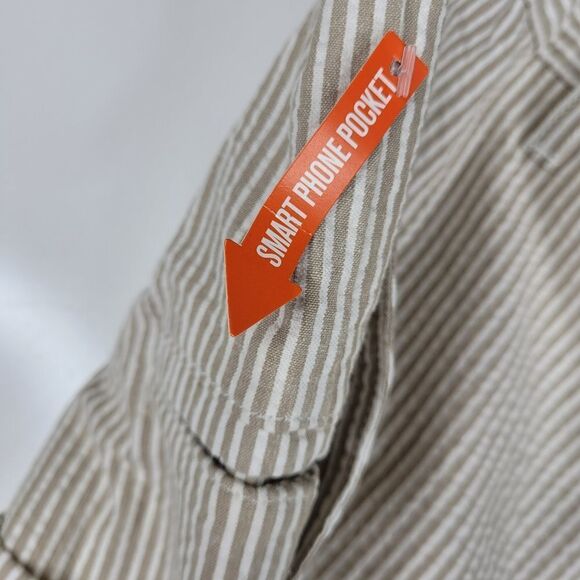 NEW 38 LEVI'S DOCKERS striped Tan white COTTON SHORTS pockets NWT - Picture 4 of 12